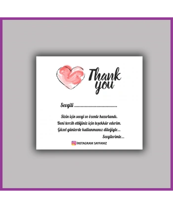Paketleme Teşekkür Kartı - BS206