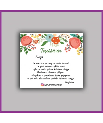 Paketleme Teşekkür Kartı - BS207