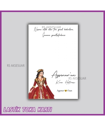 Saten Lastik Toka Kartı -Nikah, Nişan, Kına Hatırası
