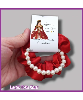 Saten Lastik Toka Kartı -Nikah, Nişan, Kına Hatırası