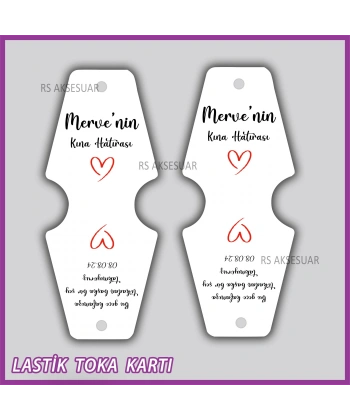 Saten Lastik Toka Kartı -Nikah, Nişan, Kına Hatırası