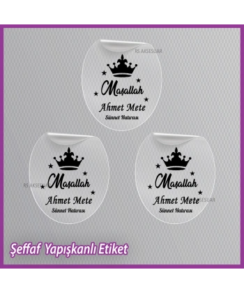 Şeffaf Sünnet Etiketi -Epoksi İsim Etiketi - SE001