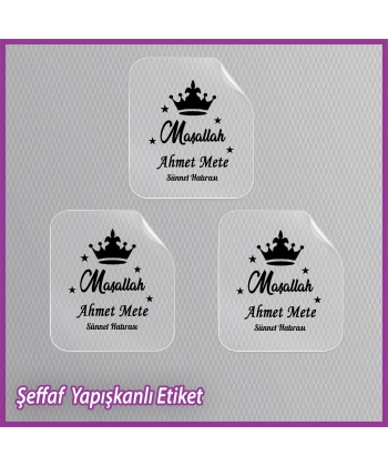Şeffaf Sünnet Etiketi -Epoksi İsim Etiketi - SE002