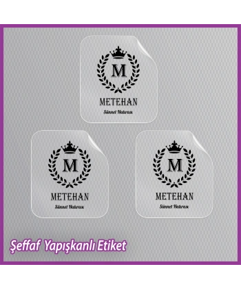 Şeffaf Sünnet Etiketi -Epoksi İsim Etiketi - SE004