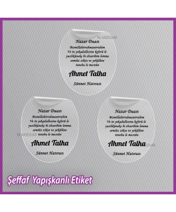 Şeffaf Sünnet Etiketi -Epoksi İsim Etiketi - SE005