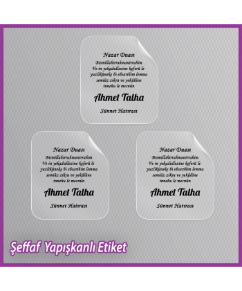 Şeffaf Sünnet Etiketi -Epoksi İsim Etiketi - SE006