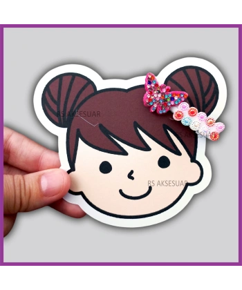 Sevimli Kız Çıtçıt ve Klips Toka - Takı Kartı