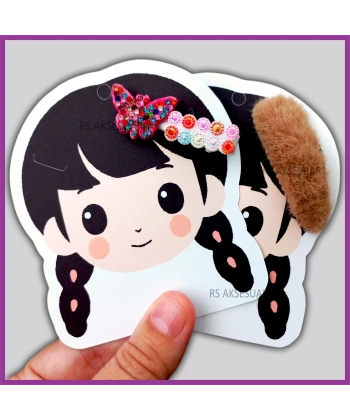 Sevimli Kız Çıtçıt ve Klips Toka - Takı Kartı