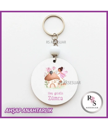 Peri Kızı Baskılı Anahtarlık -uv92