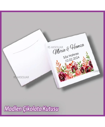 Tekli Madlen Nikah & Nişan & Söz Çikolata Kutusu - K035