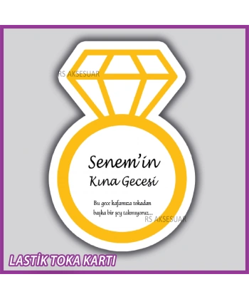 Tektaş Yüzük Lastik Toka Kartı -Nikah, Nişan, Kına Hatırası
