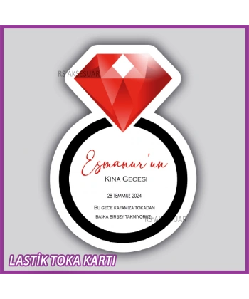 Tektaş Yüzük Lastik Toka Kartı -Nikah, Nişan, Kına Hatırası