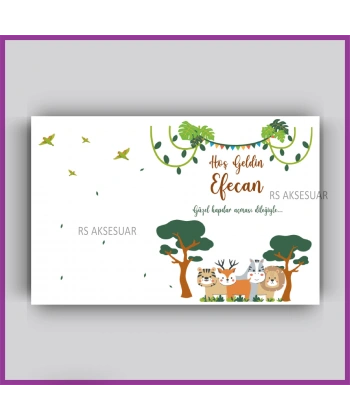 Tropikal Hayvanlar Temalı - Hediyelik Anahtarlık İsim Kartı