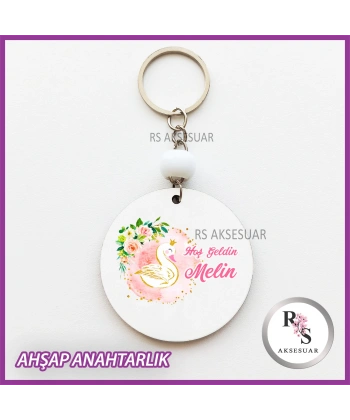 Kuğu Baskılı Anahtarlık -uv90