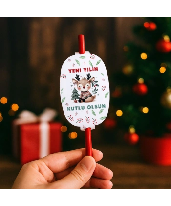 Yeni Yıl Hediye Tohumlu Kalem Kartı - Yılbaşı Kartları - YY6279