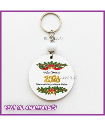 Yeni Yıl- Yılbaşı Baskılı Hediyelik Anahtarlık