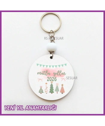 Yeni Yıl- Yılbaşı Baskılı Hediyelik Anahtarlık