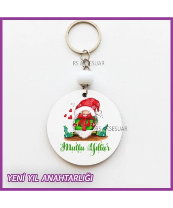 Yeni Yıl- Yılbaşı Baskılı Hediyelik Anahtarlık