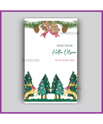 Yılbaşı Kartları - Yeni Yıl Hediye Anahtarlık Kartı