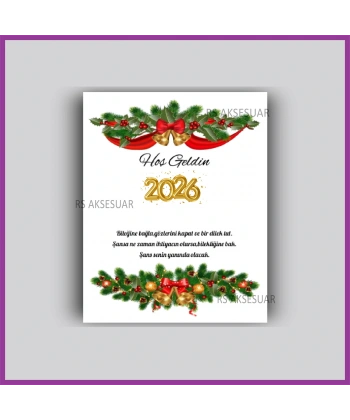 Yılbaşı Kartları - Yeni Yıl Hediye Bileklik Kartı