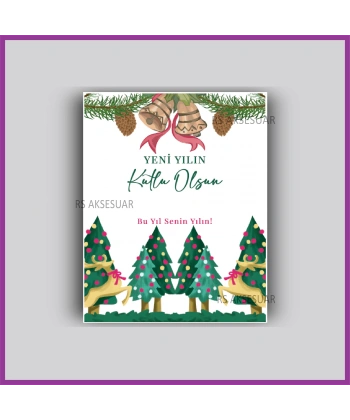 Yılbaşı Kartları - Yeni Yıl Hediye Bileklik Kartı