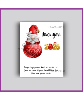 Yılbaşı Kartları - Yeni Yıl Hediye Bileklik Kartı