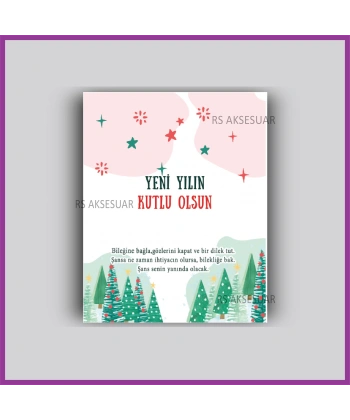 Yılbaşı Kartları - Yeni Yıl Hediye Bileklik Kartı