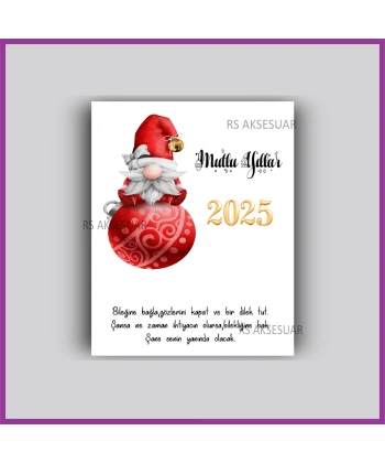 Yılbaşı Kartları - Yeni Yıl Hediye Bileklik Kartı