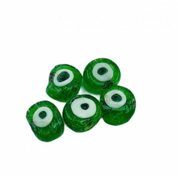 50 adet CAM NAZAR BONCUĞU 2.5cm - DELİKLİ DANA GÖZ NAZARBONCUK - ANAHTARLIK BONCUĞU - DANAGÖZ