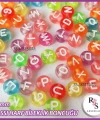 100gr harf 7mm Plastik Yassı Boncuk -Bileklik boncuğu - Şeffaf Karışık