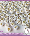 100gr harf 7mm Plastik Yassı Boncuk -Bileklik boncuğu -Altın