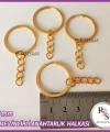 50 adet 2.5 cm Ezme Zincirli Halka Anahtarlık Aparatı -Altın
