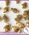 50 adet Balık Metal Boncuk - Şans Bileklik Boncuğu - Altın Renkli