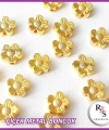 50 adet Papatya Çiçek Metal Boncuk - Şans Bileklik Boncuğu - Altın Renkli