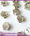 50 adet İstiridye Midye Metal Boncuk - Şans Bileklik Boncuğu - Gümüş Renkli