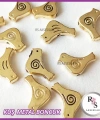 50 adet Kuş Metal Boncuk - Şans Bileklik Boncuğu - Altın Renkli