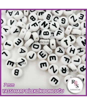 100gr harf 7mm Plastik Yassı Boncuk -Bileklik boncuğu