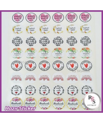 48 Adet Hazır Sticker -HAND MADE -ÖK142