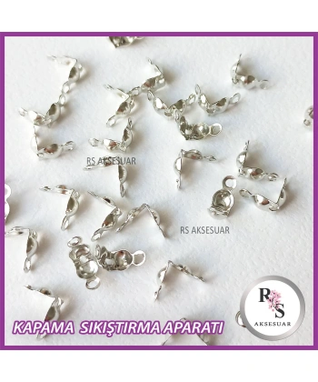 50 adet Bileklik, Kolye Kapama Sıkıştırma Aparatı - Gümüş Renkli