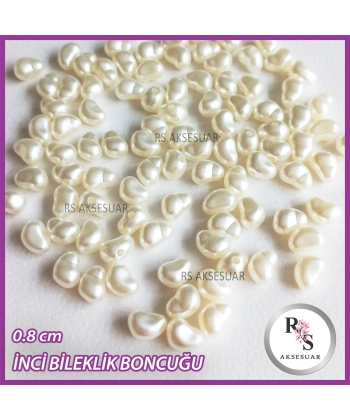 50 Gr İnci Bileklik Boncuğu, Formsuz, Şekilsiz, Yamuk İnci Boncuk