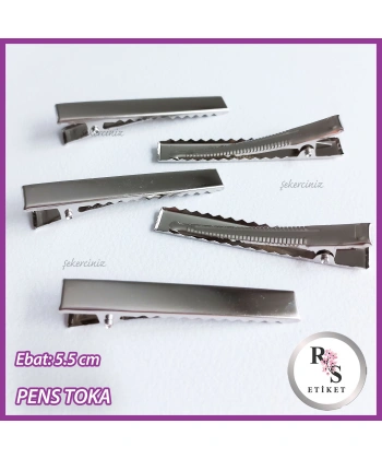 10 adet 5.5 cm Metal Pens Toka, Timsah Toka