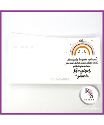 Gökkuşağı Makrome Anahtarlık İsim Kartı -rs188