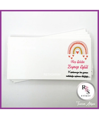 Gökkuşağı Makrome Anahtarlık İsim Kartı -rs211