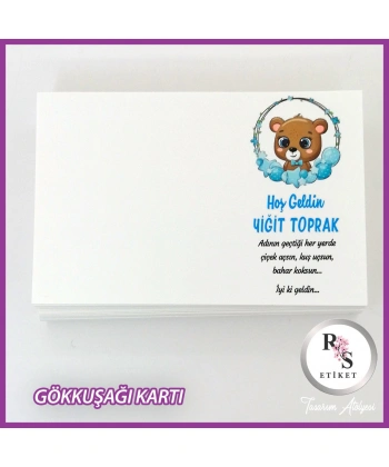 Gökkuşağı Makrome Anahtarlık İsim Kartı -rs240