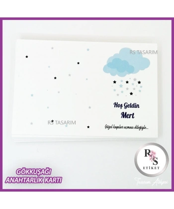 Gökkuşağı Makrome Anahtarlık İsim Kartı -rs250