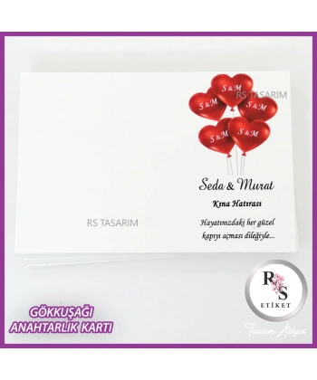 Gökkuşağı Makrome Anahtarlık İsim Kartı -rs251