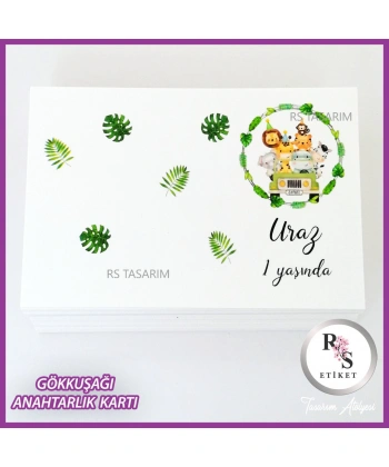 Gökkuşağı Makrome Anahtarlık İsim Kartı -rs254