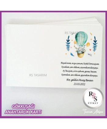 Gökkuşağı Makrome Anahtarlık İsim Kartı -rs268