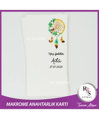Makrome Anahtarlık İsim Kartı -rs106