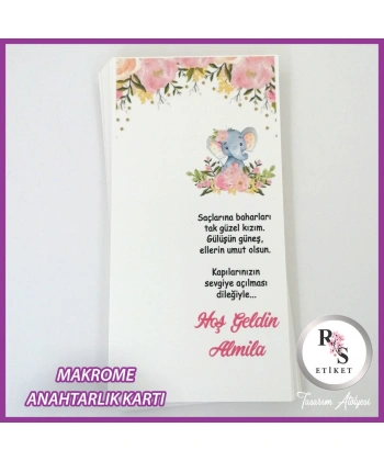 Makrome Anahtarlık İsim Kartı -rs234